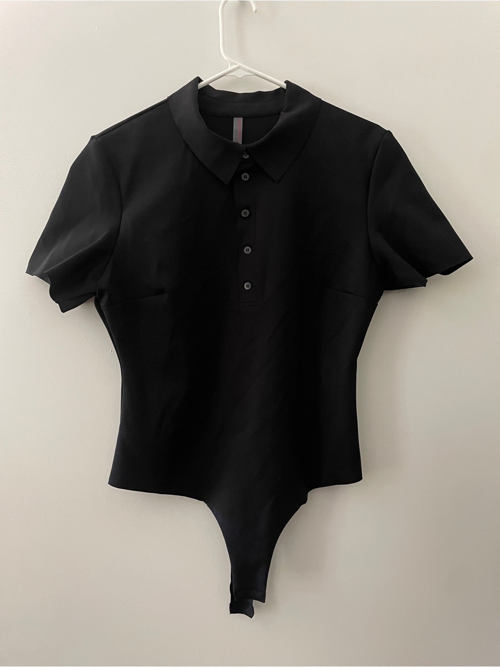 NWOT Commando Black Short-Sleeve Polo Bodysuit Neoprene